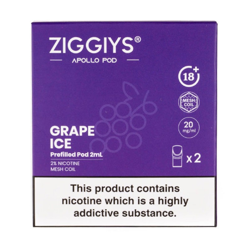 Grape Ice Apollo Prefilled Pods by Ziggiys